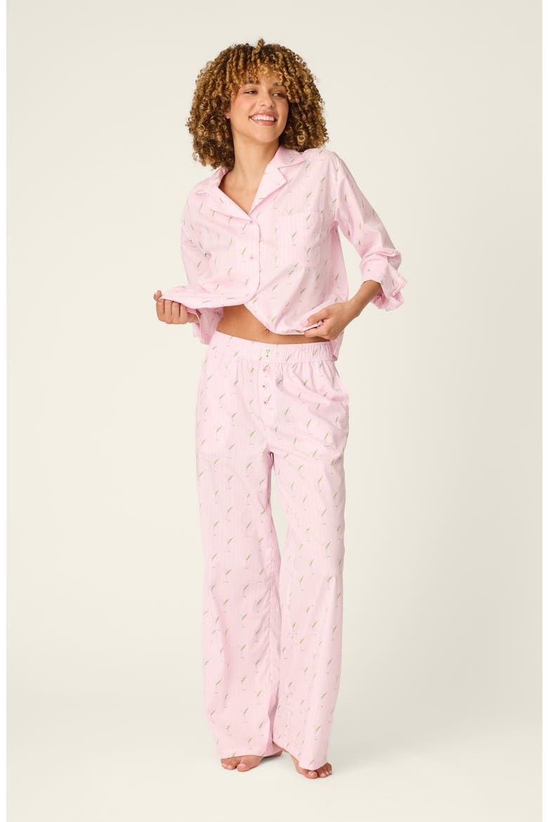 Afterparty Cotton Poplin Pajama Pants, Alternate, color, PINK PEARL