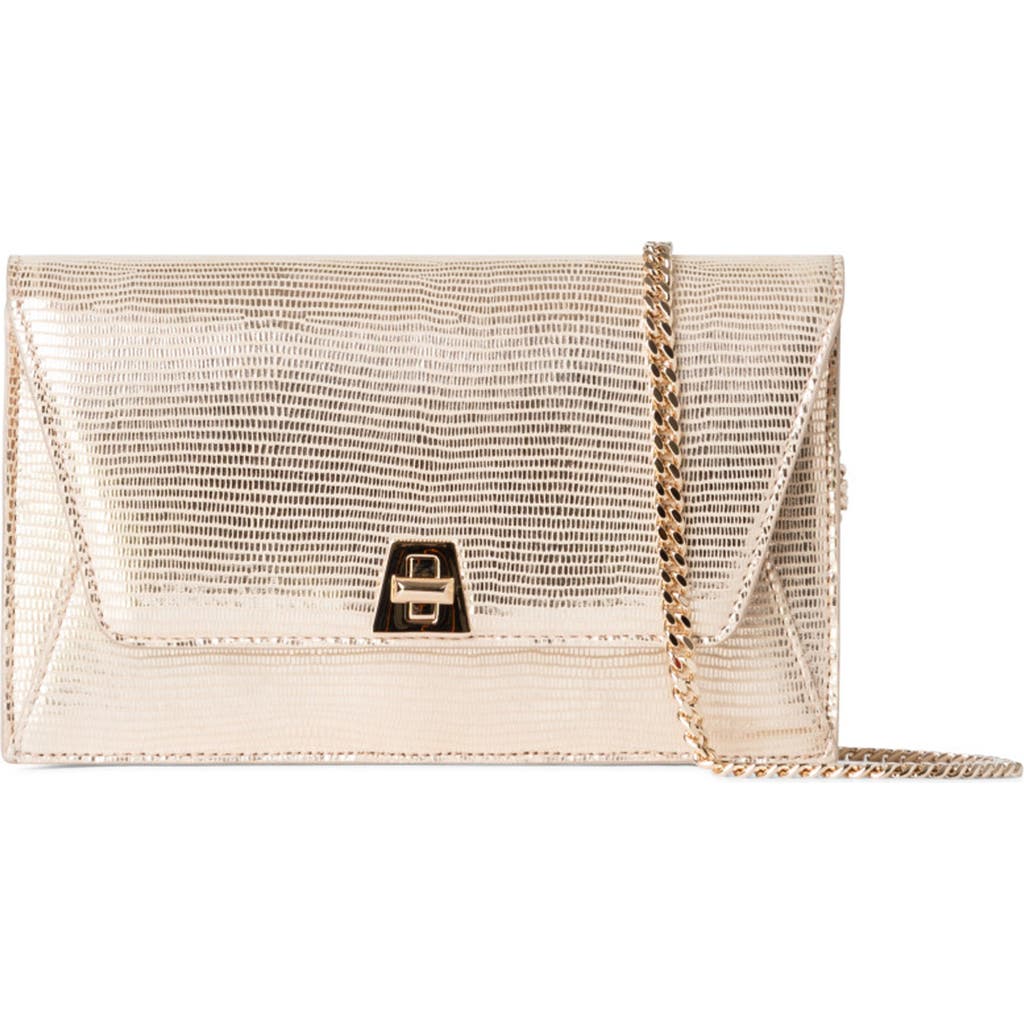 Akris Anouk Metallic Lizard Embossed Leather Crossbody Bag