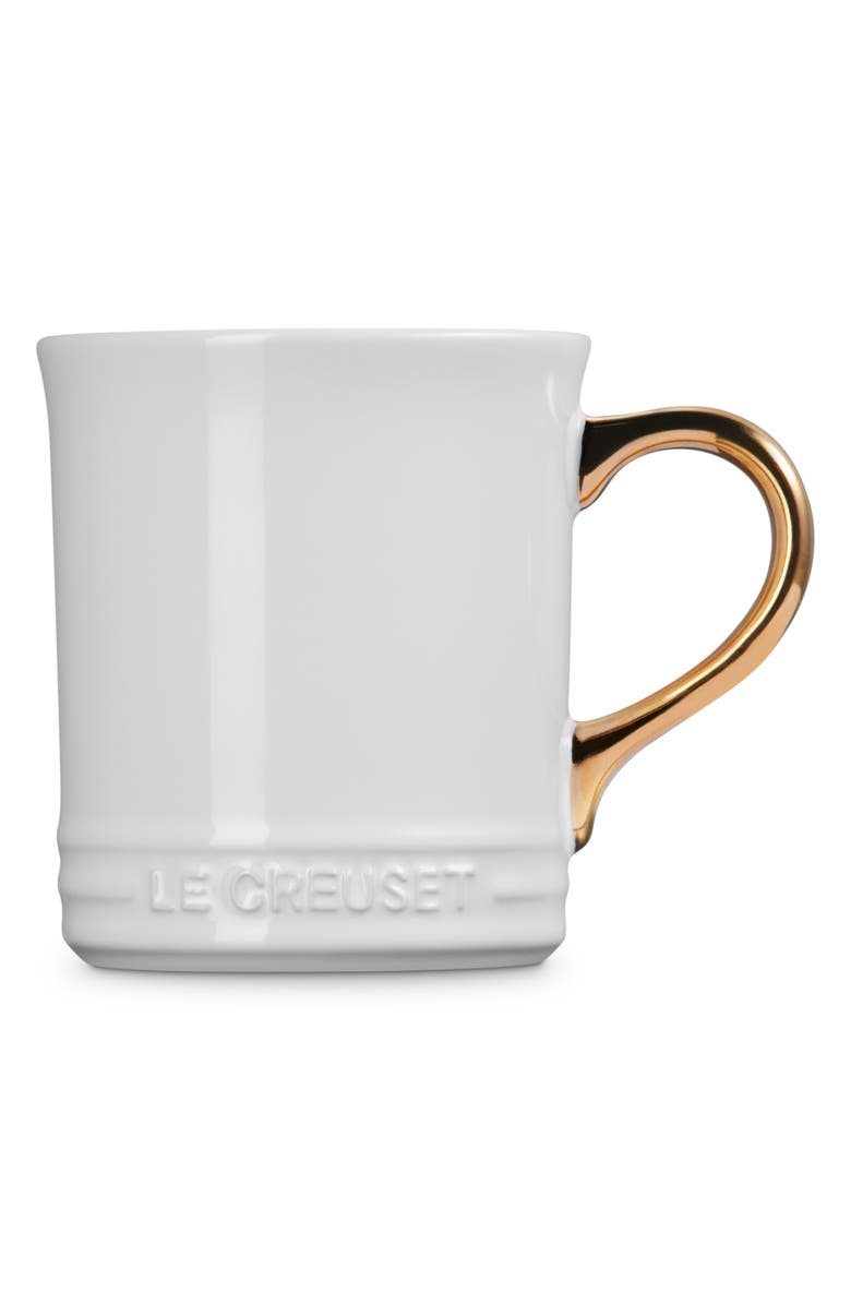 Le Creuset Vancouver 14-Ounce Gold Handle Mug, Alternate, color, White