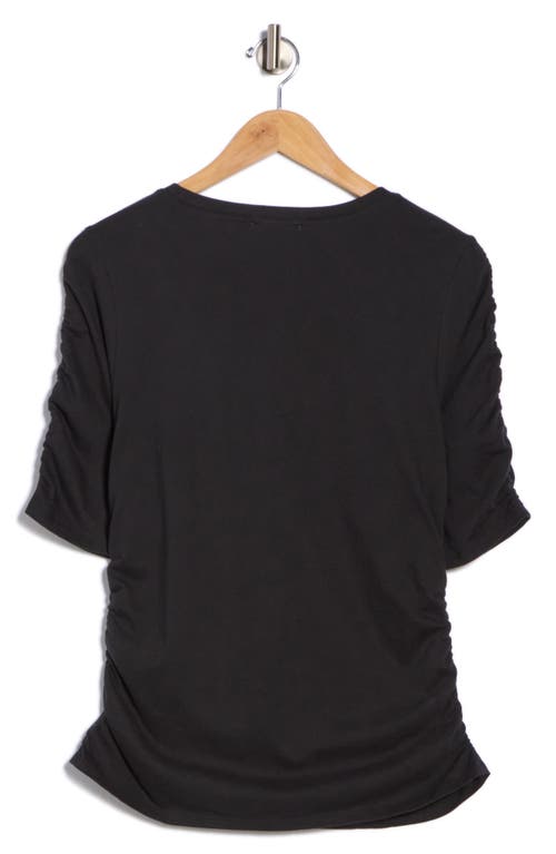 Rag & Bone Juliet Shirred Sleeve Top In Black