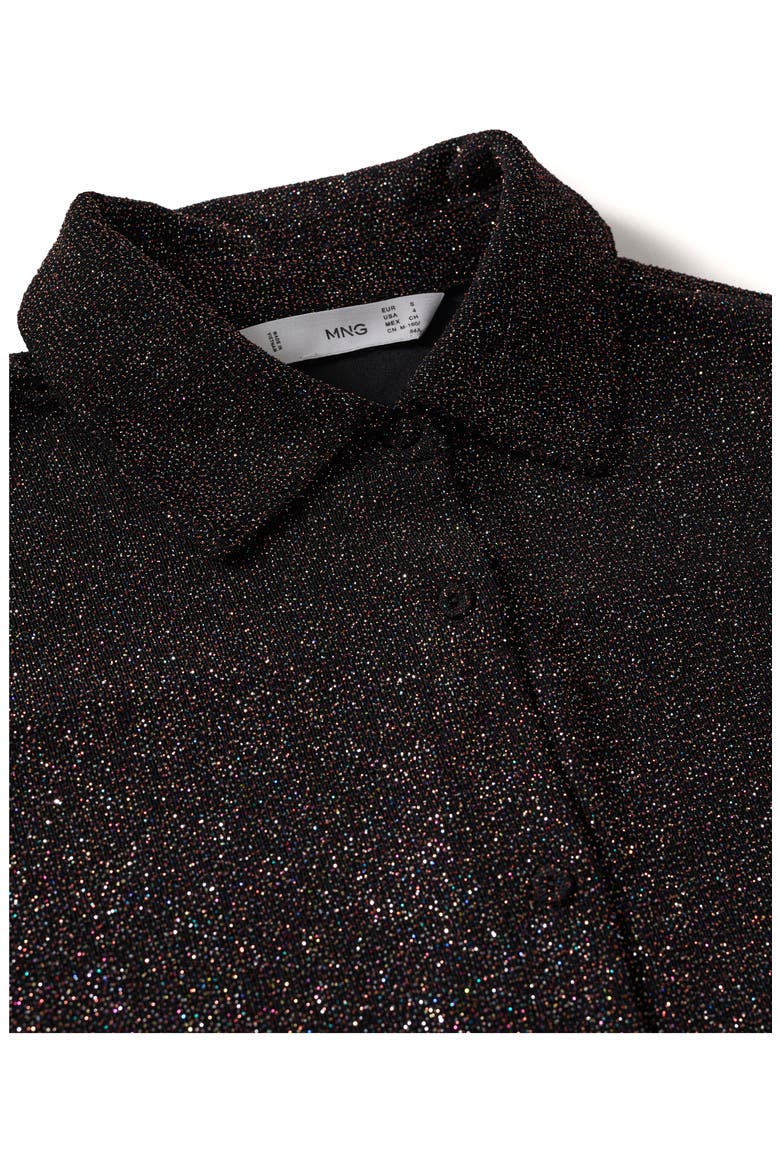 Metallic Long Sleeve Button-Up Blouse, Alternate, color, BLACK/COPPER