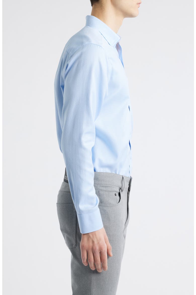 Non-Iron Cotton Dobby Dress Shirt, Alternate, color, BLUE