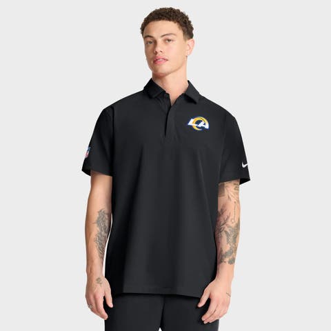 Men's Nike Black Los Angeles Rams Sideline City Pride Woven Performance Polo