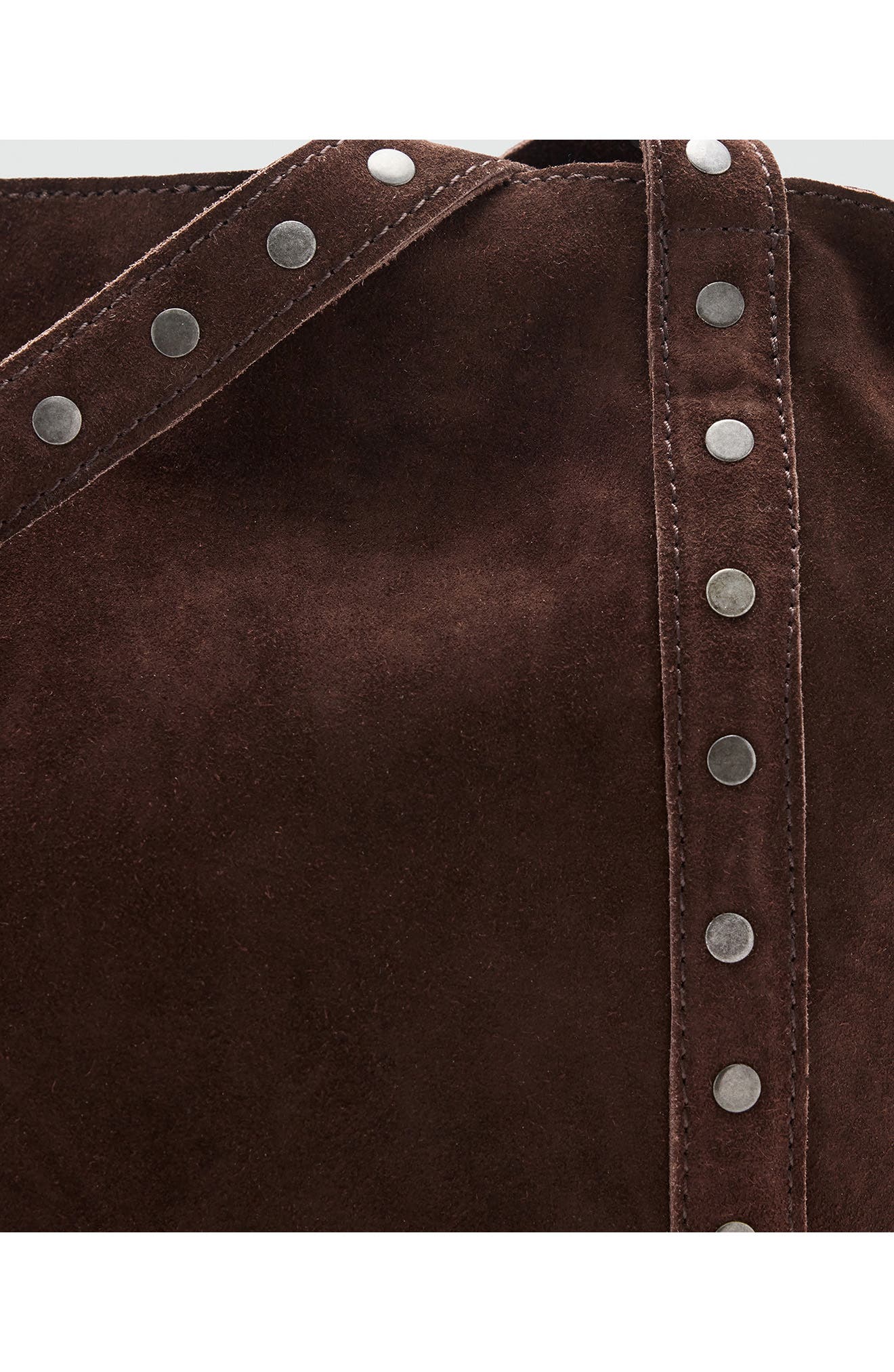 Studded Leather Tote, Alternate, color, CHOCOLATE