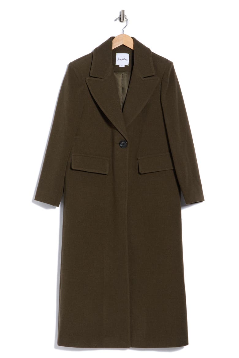 Single Button Maxi Reefer Coat, Main, color, LODEN