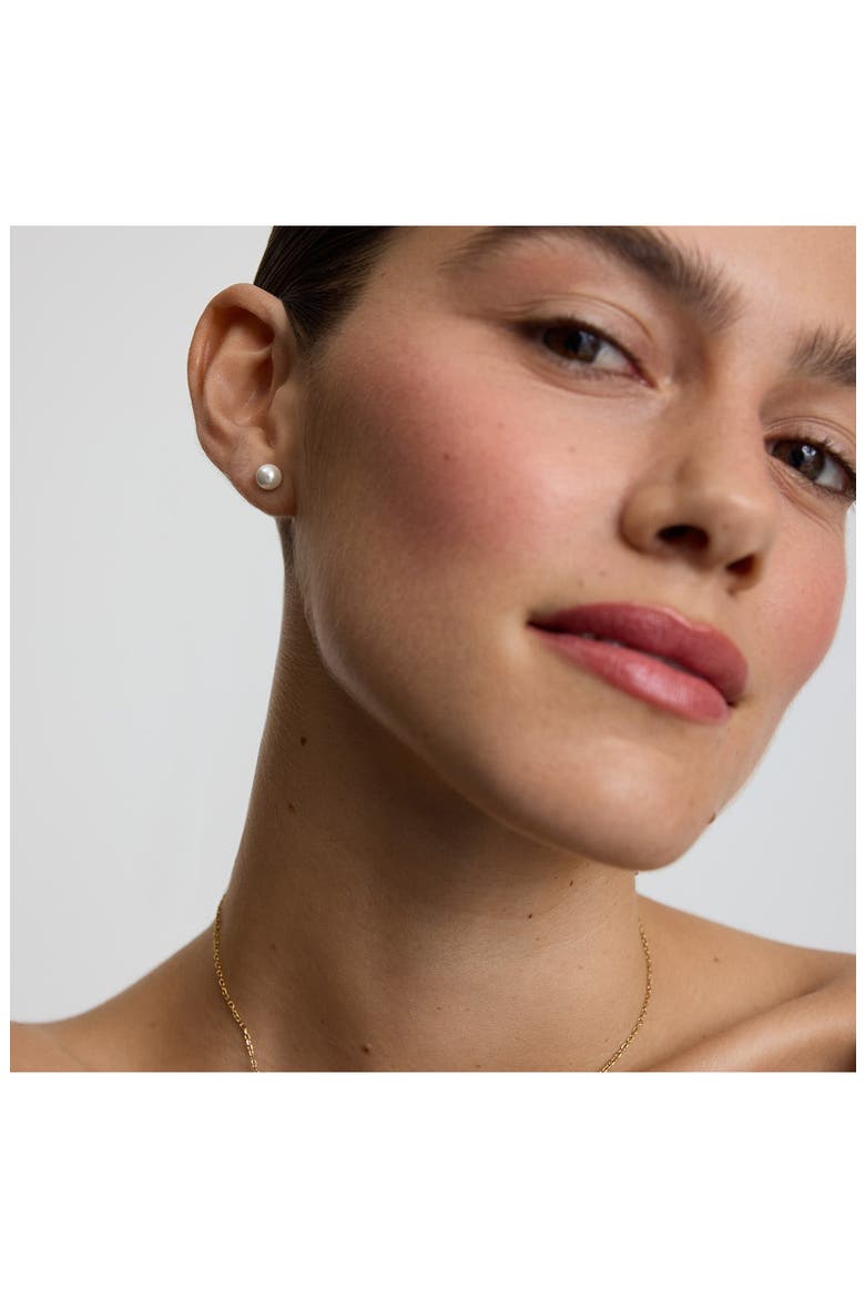 Freshwater Pearl Stud Earrings, Alternate, color, GOLD