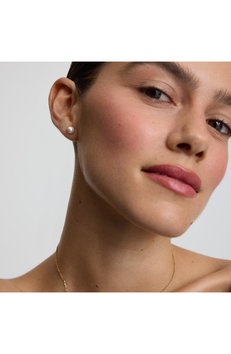 D.LOUISE Freshwater Pearl Stud Earrings, Alternate, color, Gold