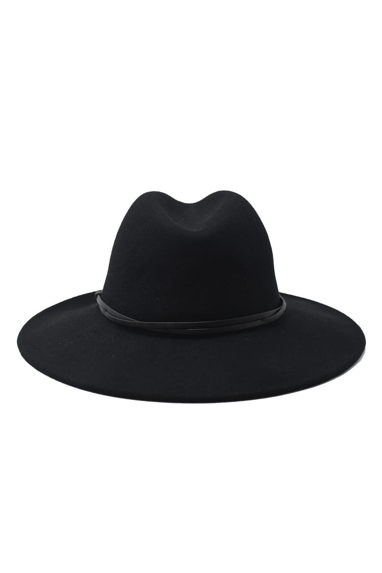 Twist Band Wool Panama Hat, Alternate, color, BLACK W/ BLACK BAND