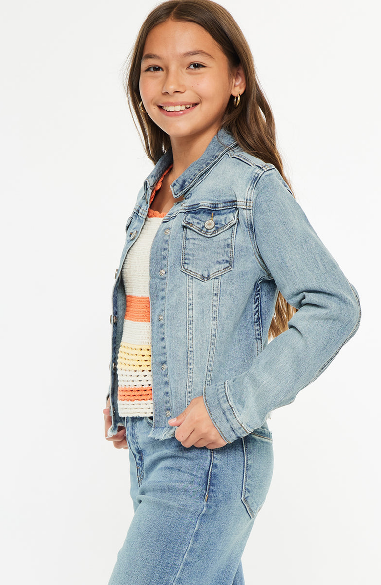 KanCan Abby Kids Stretch Denim Jacket, Alternate, color, Medium Wash