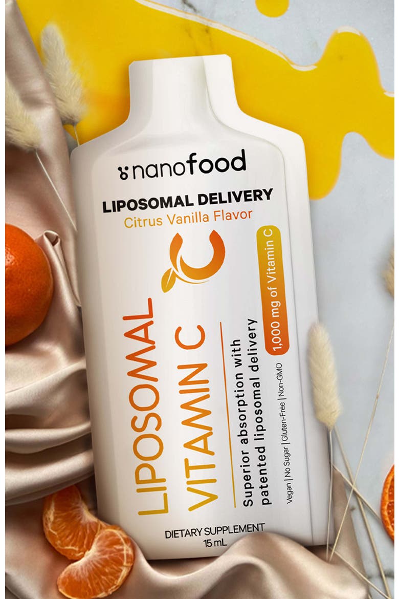 Nanofood Liposomal Vitamin C + E Liquid Supplement, Alternate, color, White