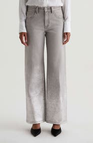 AG Adria Embellished Low Rise Baggy Wide Leg Jeans