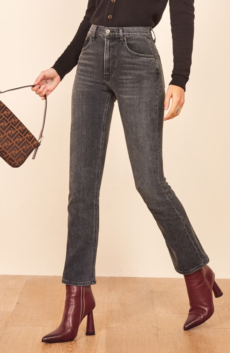 Reformation Jessie High Waist Crop Bootcut Jeans, Alternate, color, 