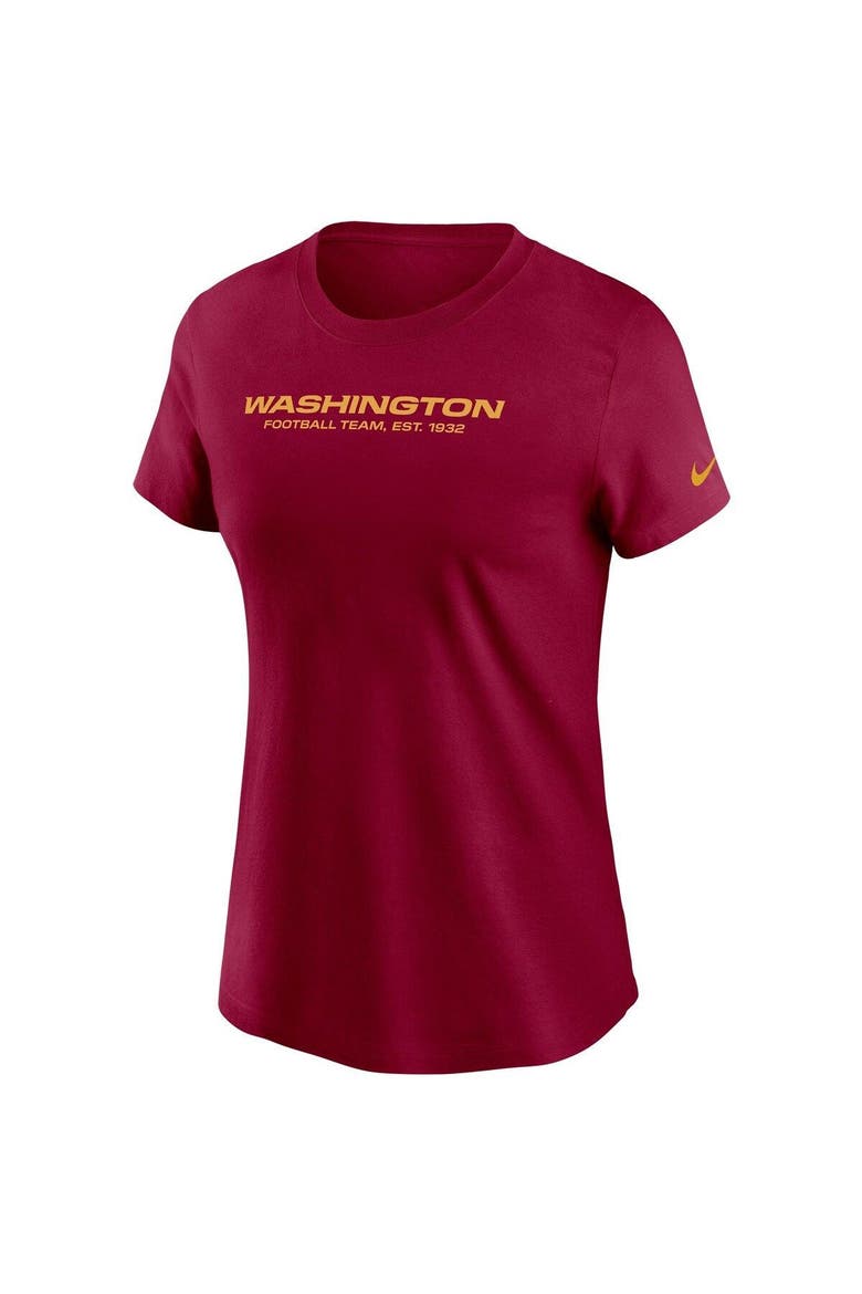 Women's Nike Burgundy Washington Football Team Logo Essential T-Shirt, Alternate, color, Burgundy