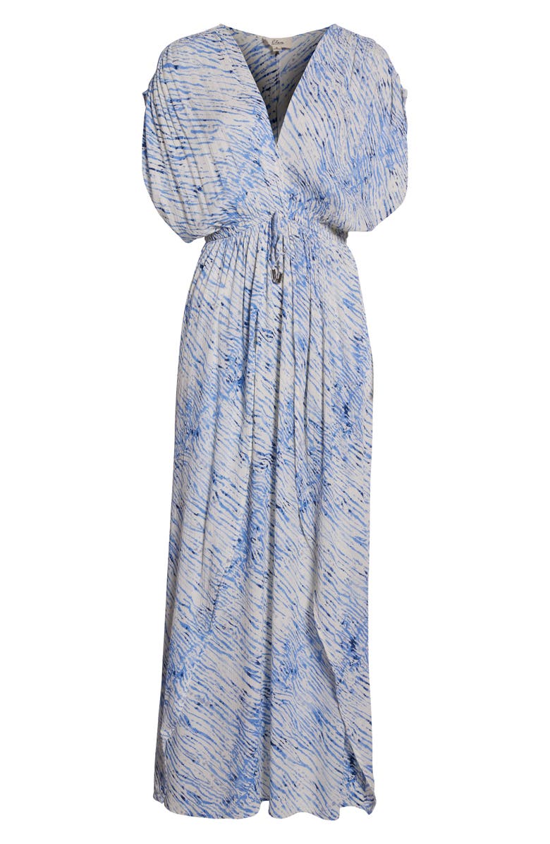 Elan Wrap Maxi Cover-Up Dress, Alternate, color, Blue Sahara