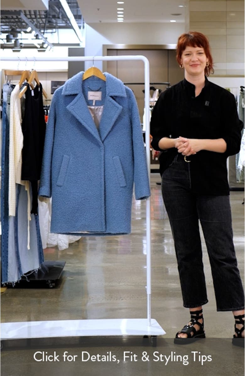 Walker Notch Lapel Longline Bouclé Coat, sales video thumbnail