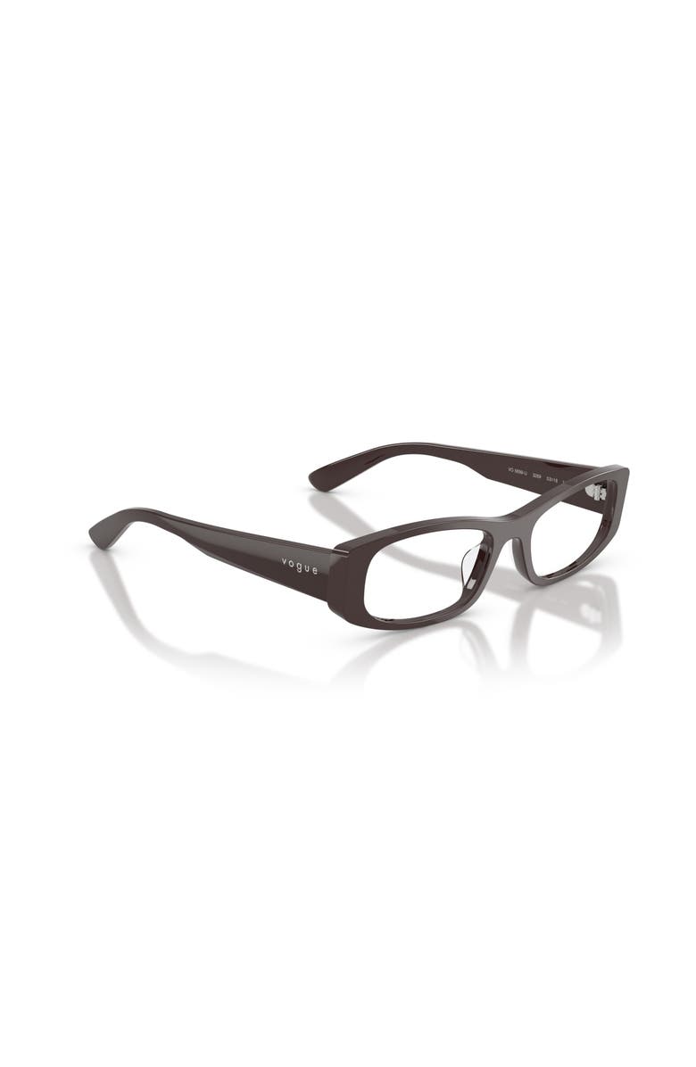 Vogue Eyewear 53mm Rectangle optical glasses, Alternate, color, Brown