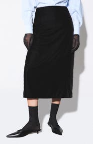 DELUC Mason Velvet Midi Skirt
