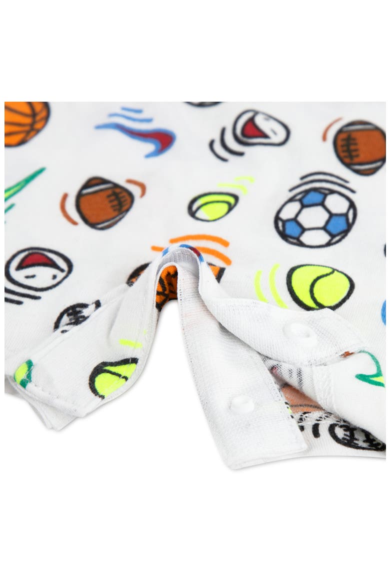 Swoosh Sportball Romper, Alternate, color, WHITE