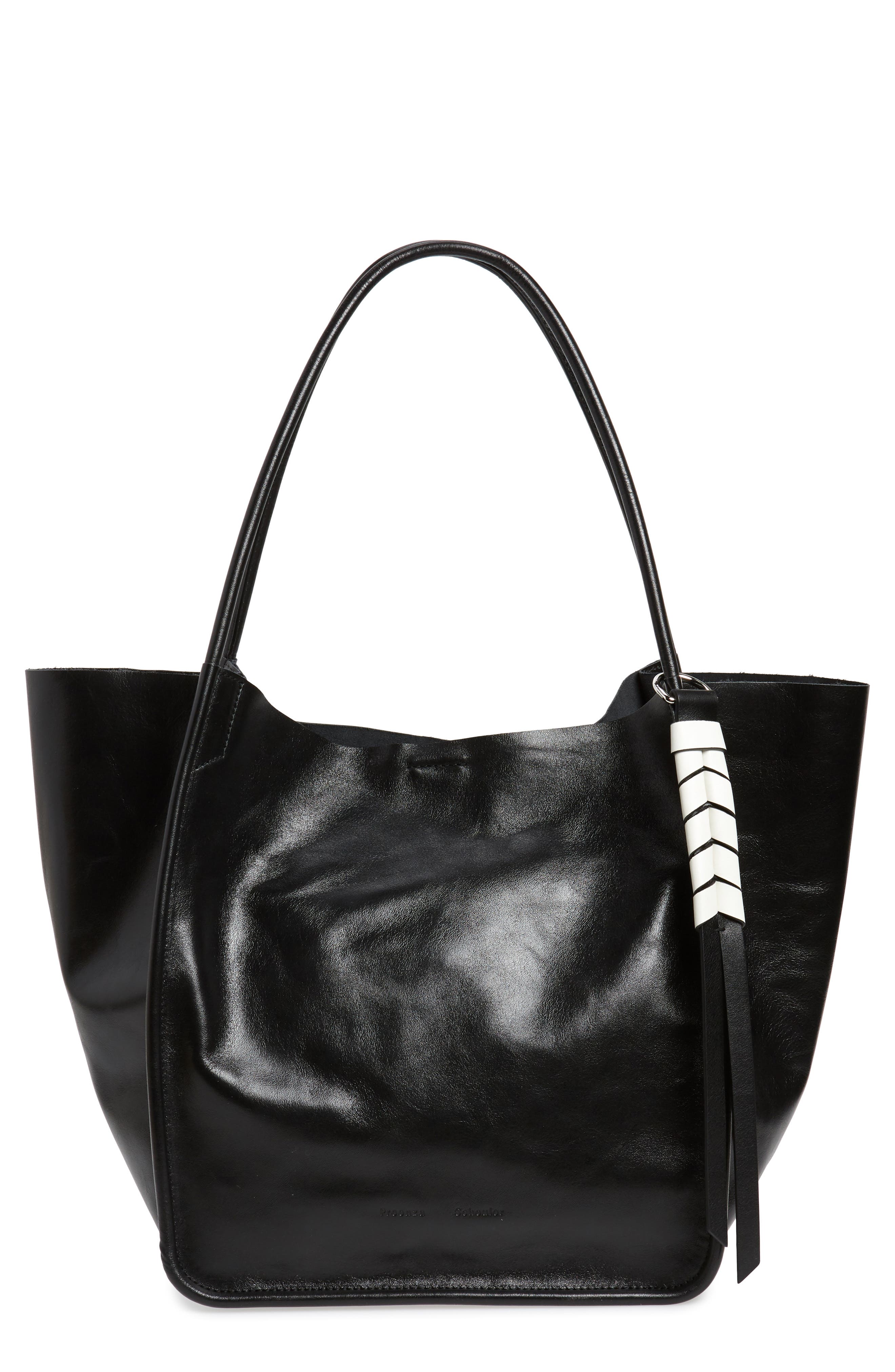 Proenza Schouler Large Calfskin Leather Tote, Main, color, 