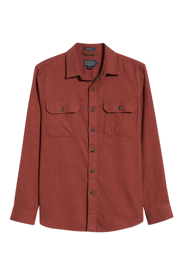 Burnside Flannel Shirt, Alternate, color, RED DONEGAL HEATHER