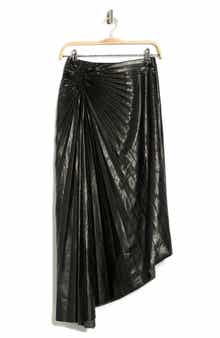 A.L.C. Tracy Asymmetric Pleat Faux Leather Skirt