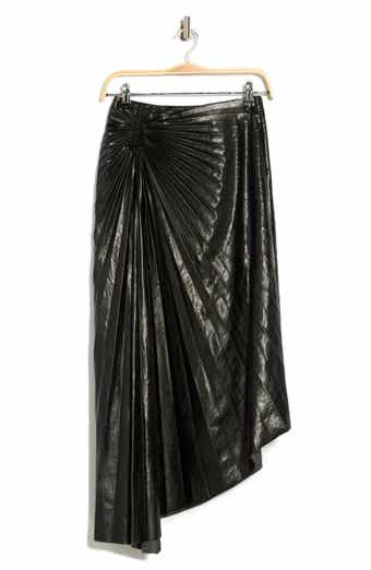 A.L.C. Tracy Asymmetric Pleat Faux Leather Skirt