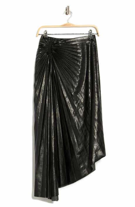 A.L.C. Tracy Asymmetric Pleat Faux Leather Skirt