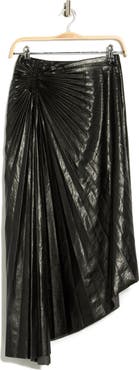 A.L.C. Tracy Asymmetric Pleat Faux Leather Skirt