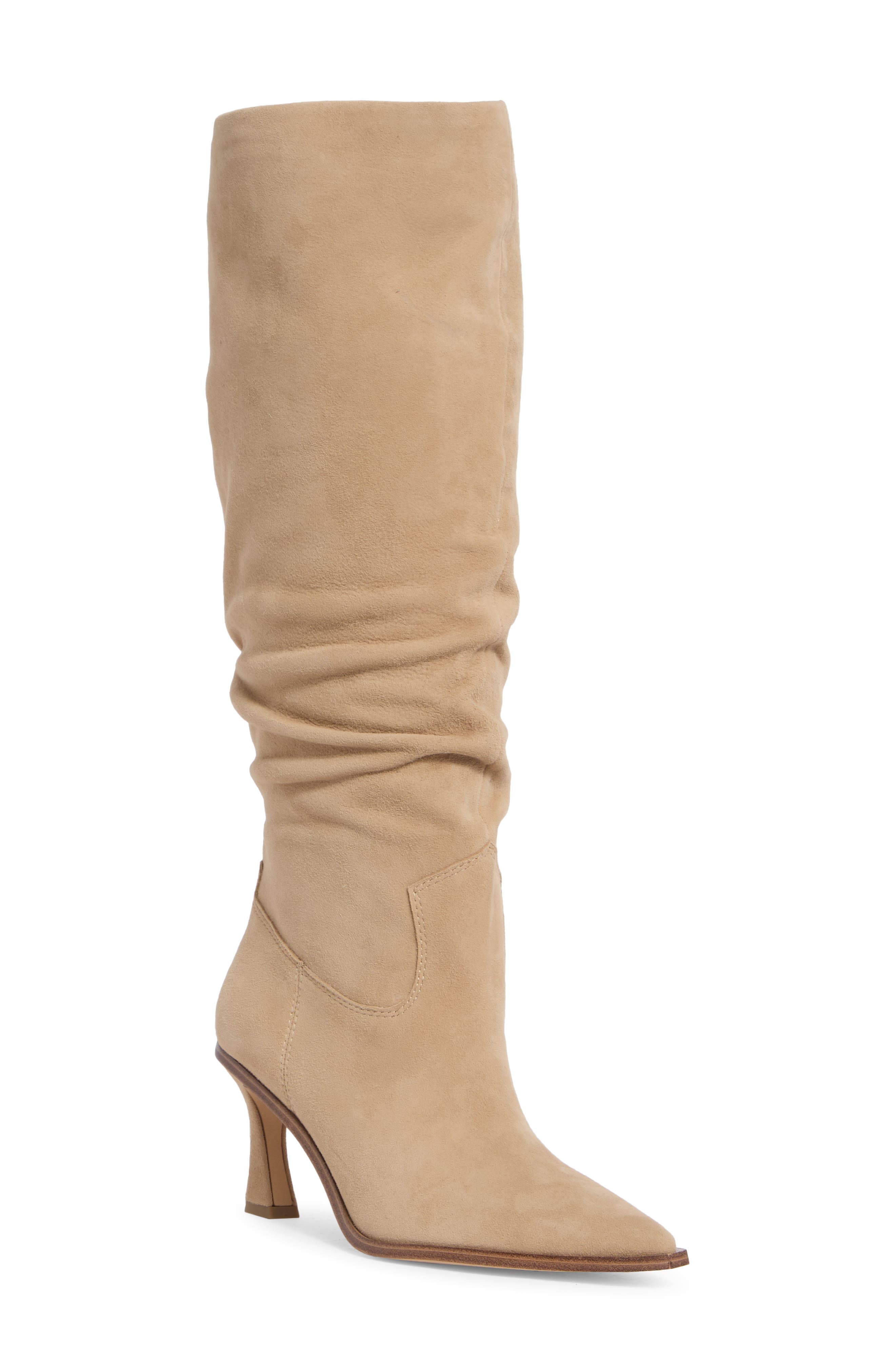 Kindre Wide Calf Leather Boot, Main, color, TORTILLA