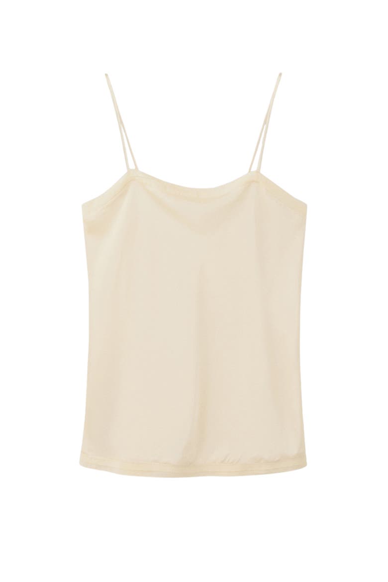 Lace Trim Satin Pajama Camisole, Main, color, IVORY WHITE
