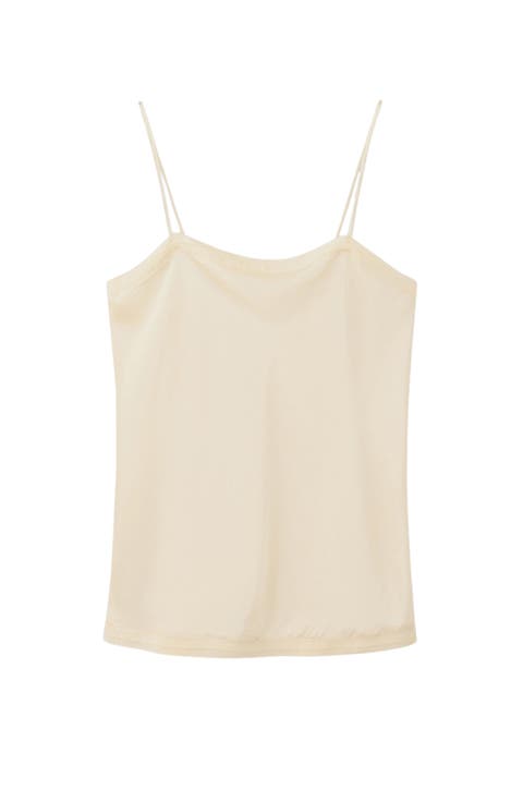 Lace Trim Satin Pajama Camisole