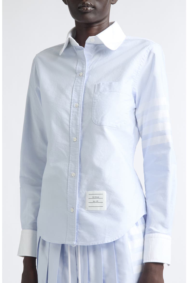 Classic Fit 4-Bar Cotton Oxford Button-Up Shirt, Alternate, color, LIGHT BLUE