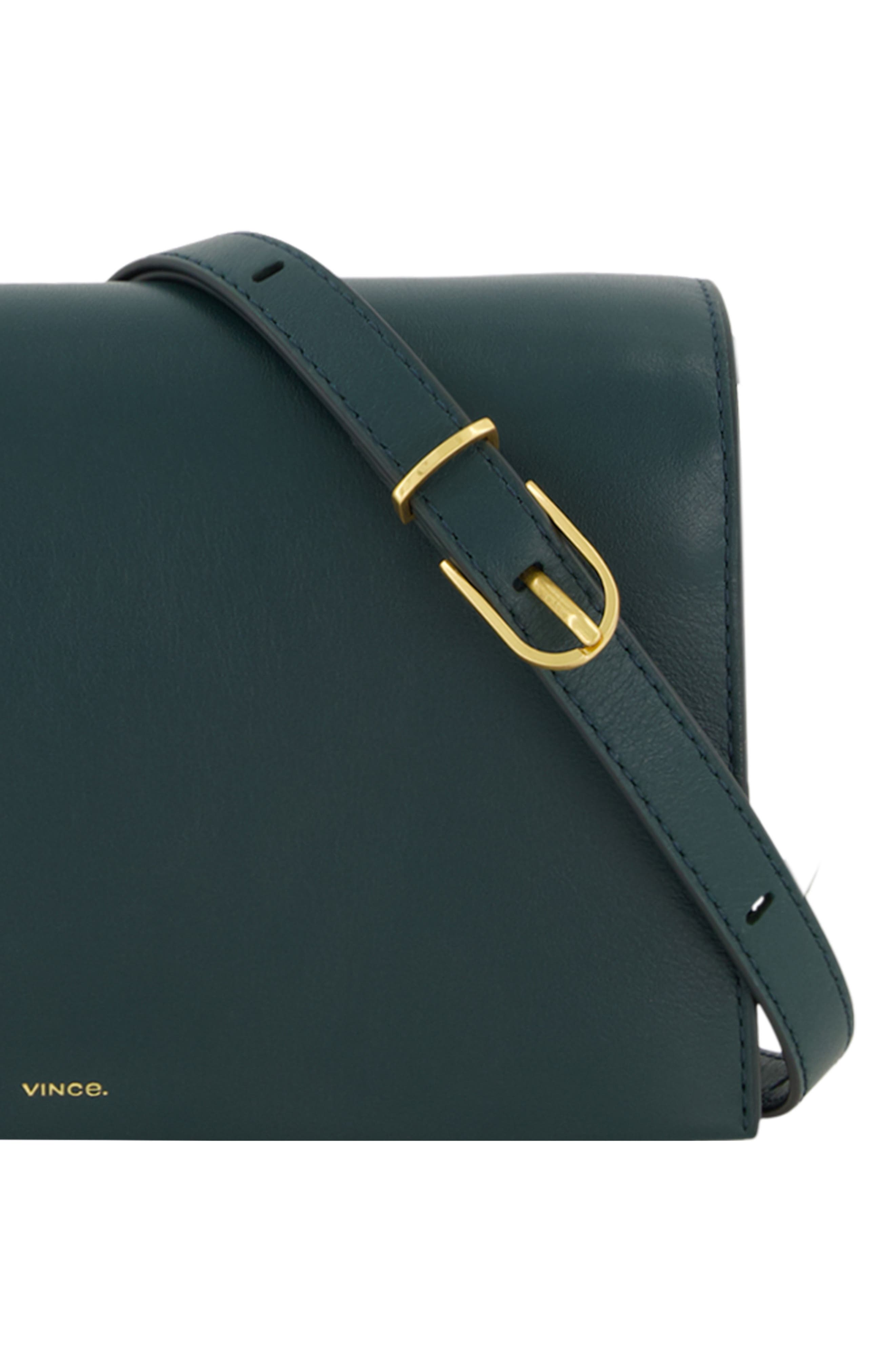 Leather Crossbody Wallet, Alternate, color, JUNIPER