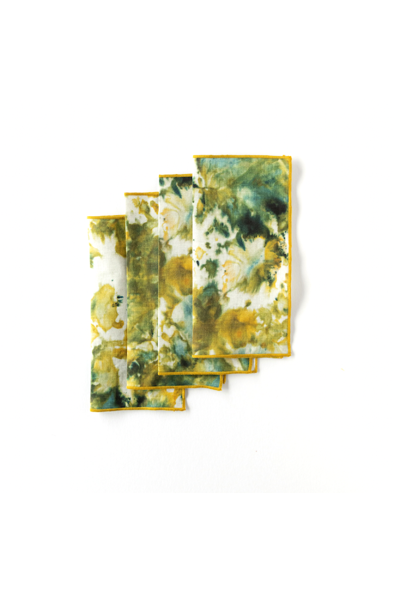 S/4 Green Marble Cocktail Napkin, Main, color, Crimson