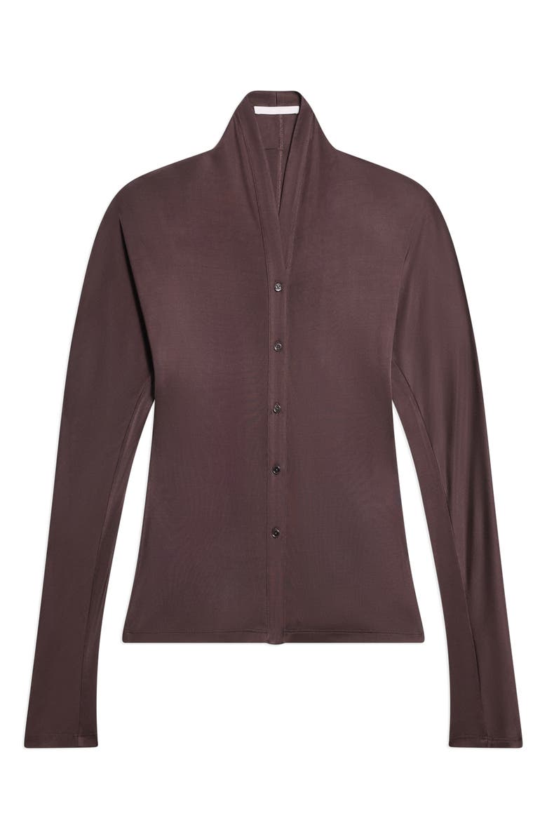 Helmut Lang Shawl Collar Button-Up Shirt, Alternate, color, Espresso - D1p