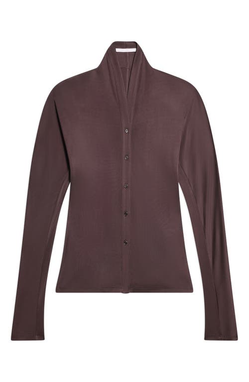 Helmut Lang Shawl Collar Button-up Shirt In Gold