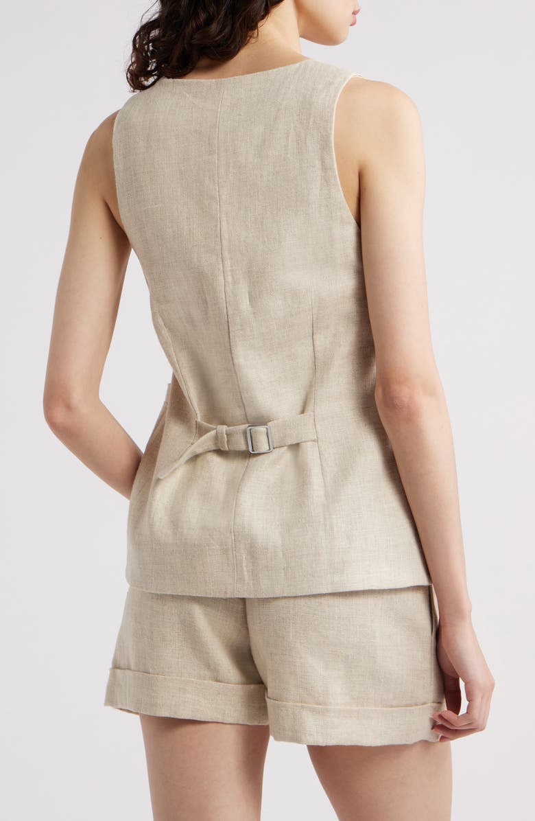 Faithfull the Brand Jackie Linen Vest, Alternate, color, Natural