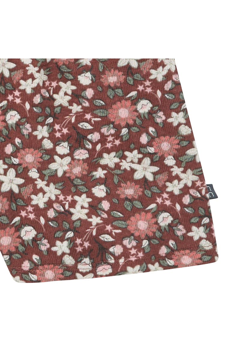 Baby Girls Beige Cherry Stripe Sleeveless Ruffle Romper, Alternate, color, Brown Star Floral