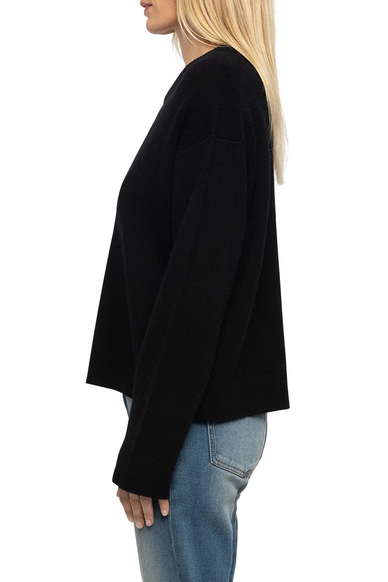 Markuz Crewneck Wool & Cashmere Sweater, Alternate, color, BLACK