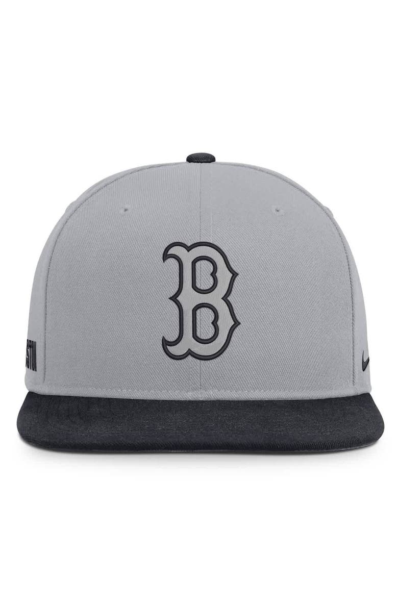 Nike Men's Nike Gray/Navy Boston Red Sox Primetime Pro Dri-FIT Snapback Hat, Alternate, color, Gray