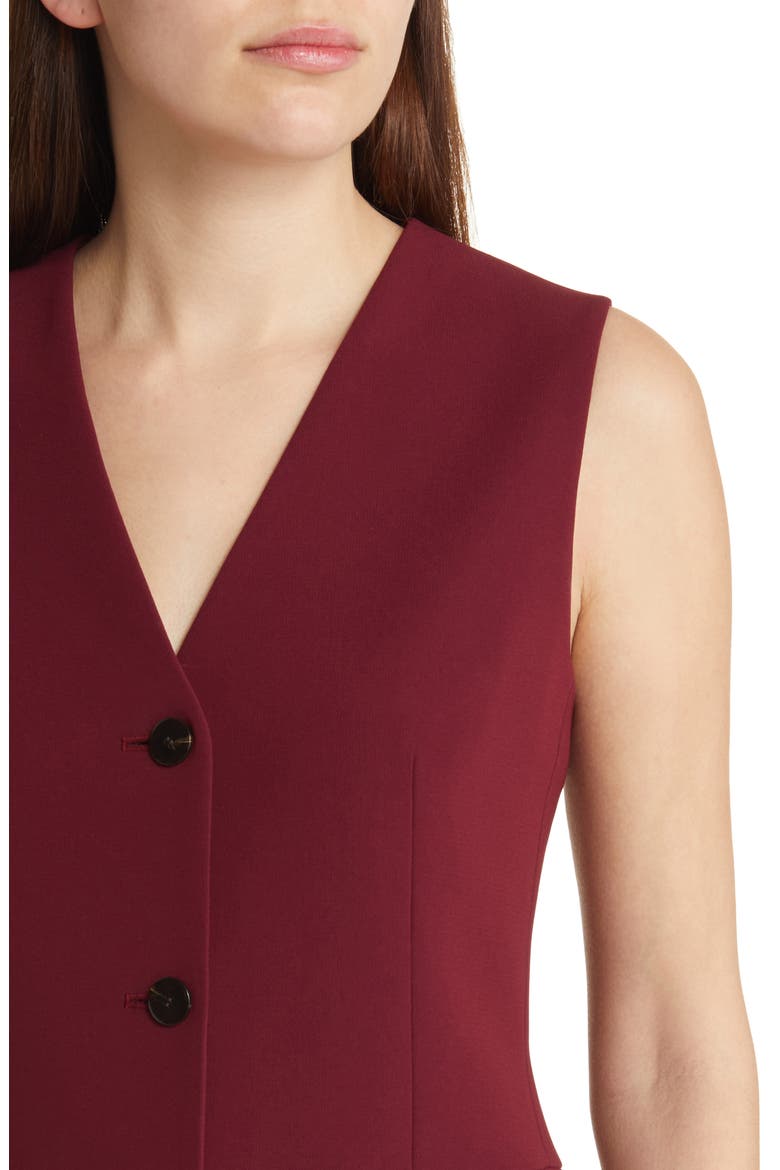 Admiral Crepe Vest, Alternate, color, CURRANT