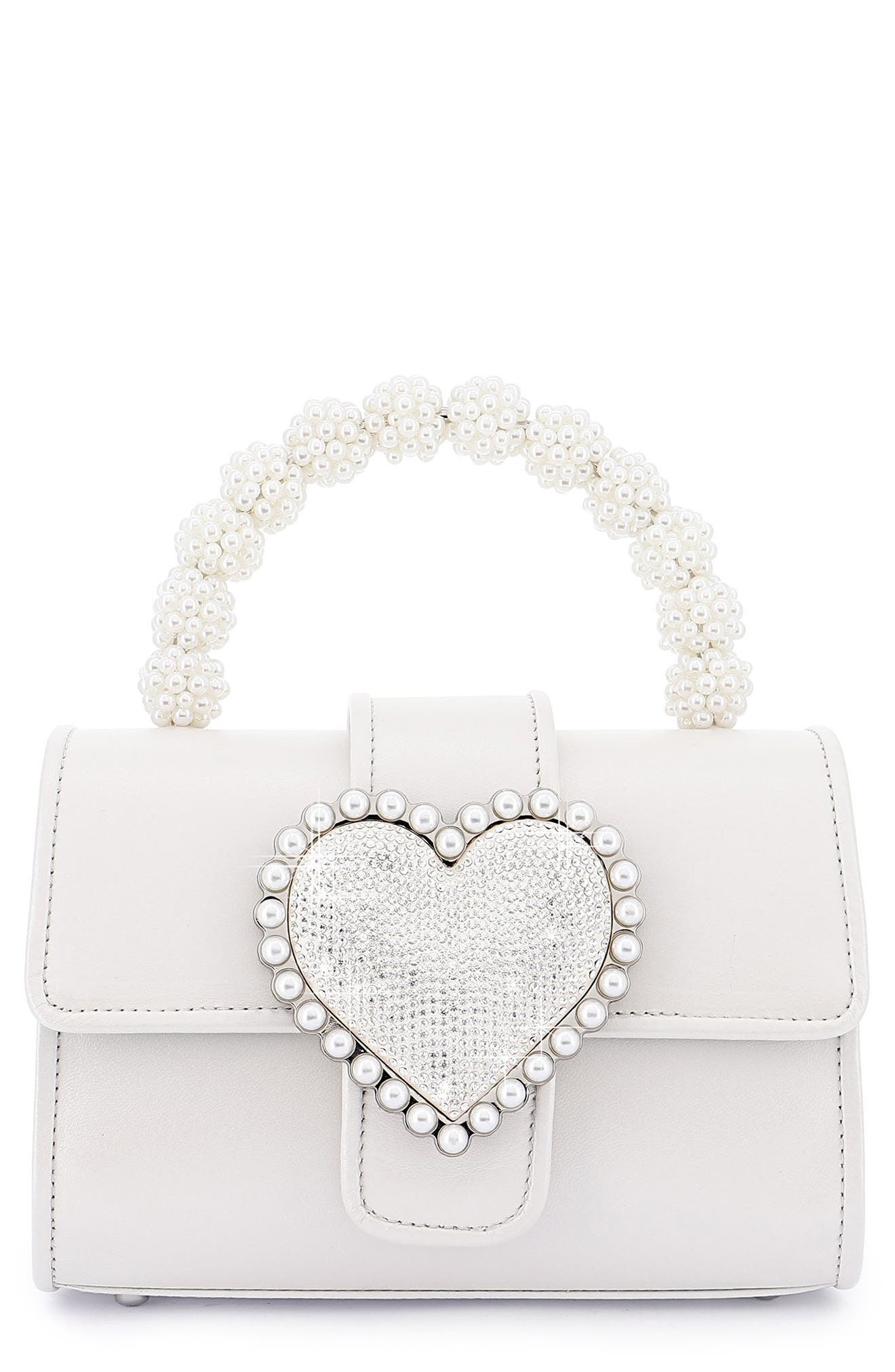 SOPHIA WEBSTER Amora Imitation Pearl Top Handle Bag, Main, color, 