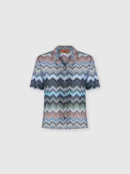 Missoni Bowling-style Shirt In Viscose Chevron With Snake Motif
