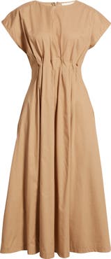 FREEMARKET Gathered Waist Cotton Midi Dress