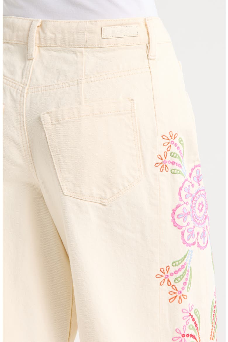 Floral Embroidery Barrel Leg Jeans, Alternate, color, SPRING FLING