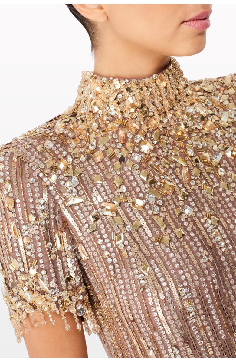 Jenny Packham Snapdragon Sequin-Embellished Mini Dress, Alternate, color, Owlet