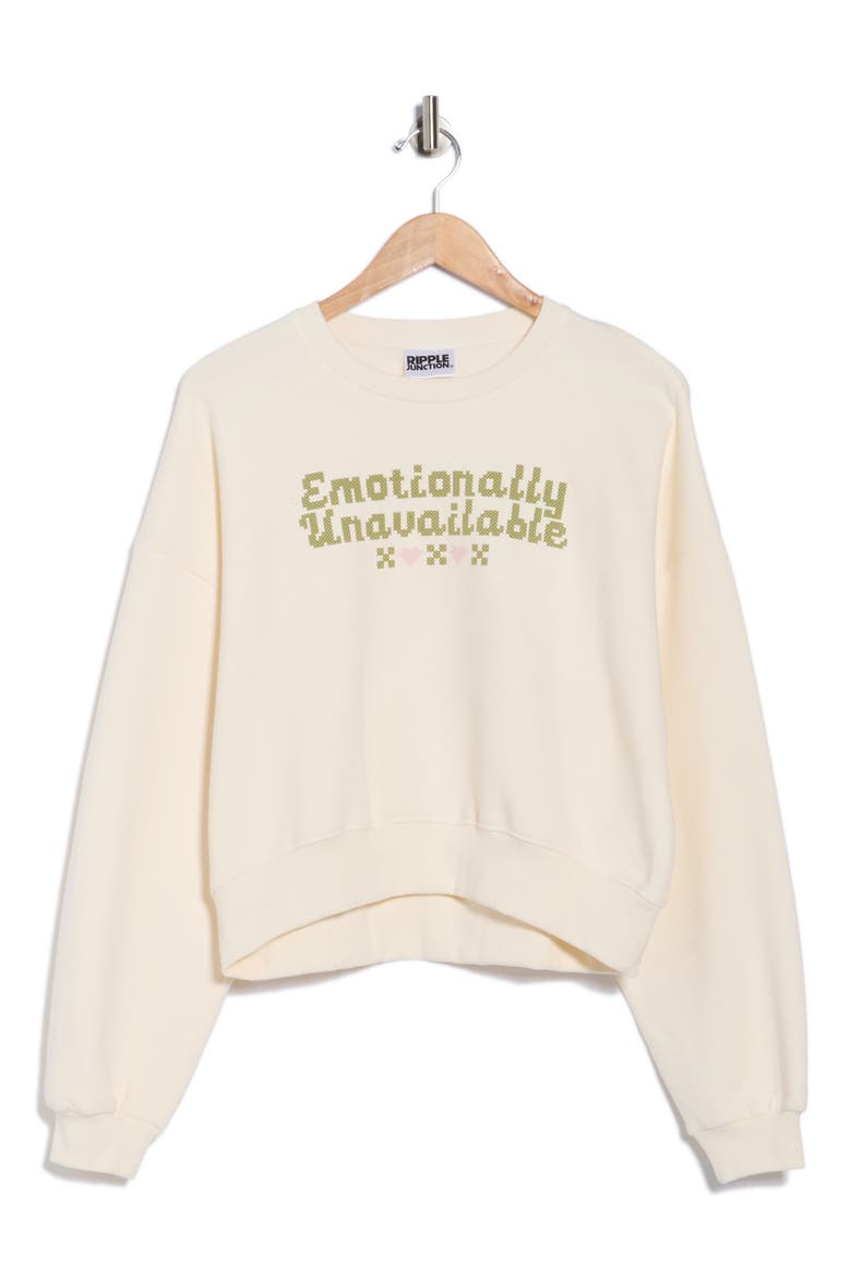 Emotionally Unavailable Sweatshirt, Alternate, color, CREAM