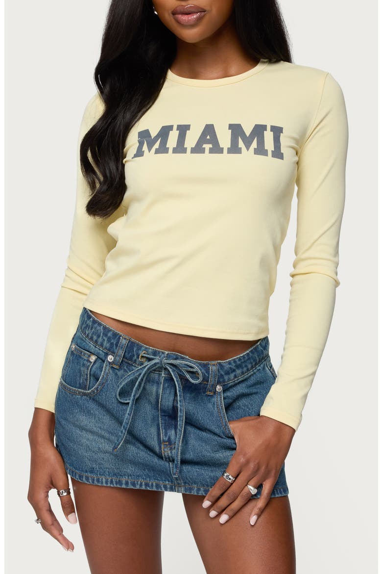 Miami Long Sleeve Graphic T-Shirt, Main, color, YELLOW