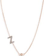 MESHMERISE Bezel Diamond Initial Chain Necklace - 0.2ct.