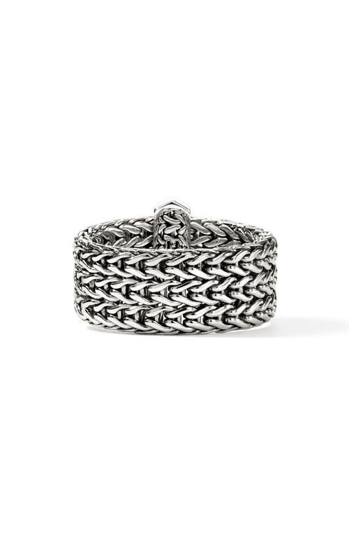 John Hardy Icon Link Ring With Diamonds In Metallic